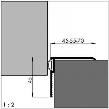 Binario ARP 1,8 m × 5,5 cm – Alluminio Anodizzato Argento