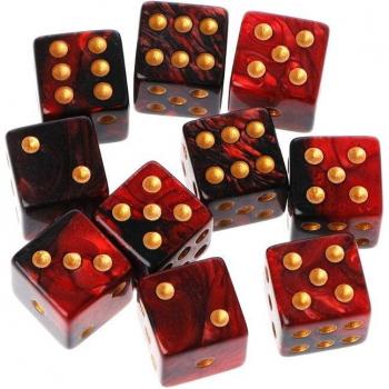 Multicolor Acrylic Cube Dice - 10pcs 15mm