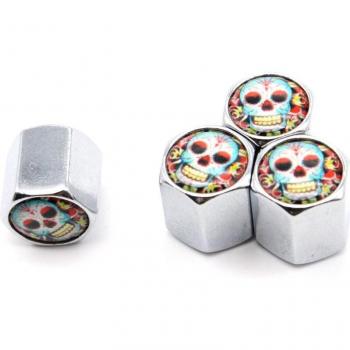 Conjunto de 4 tapas de válvula de aire en forma de calavera para ruedas de coche