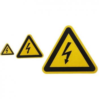 Electrical Shock Hazard Warning Labels - Adhesive PVC Stickers, Waterproof Safety Notices (25mm, 50mm, 100cm)