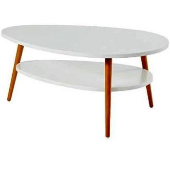 BAÏTA Table Basse en Bois d'ingénierie, Blanc, 90 cm
