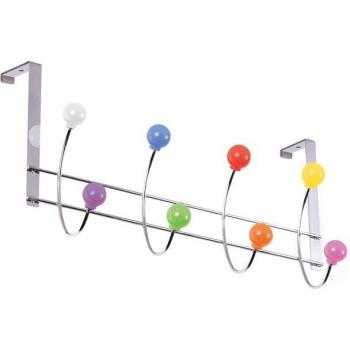 Percha Nesu sobrepuerta cromada 4 ganchos multicolor