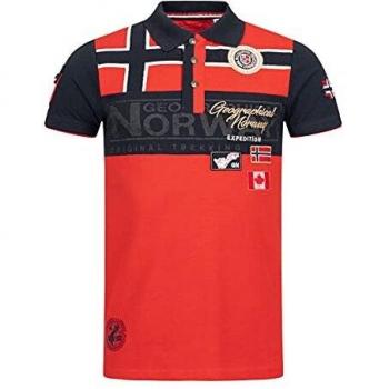 Camiseta Polo Geographical Norway Klipo - Hombre - Corte Regular - Color Rojo M