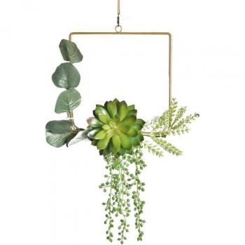 Simulation Plastic Fleshy Iron Wreath