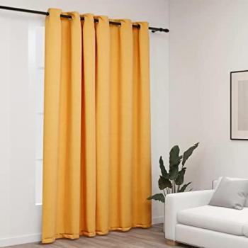 Cortina Opaca Look de Lino 290x245 cm Amarillo