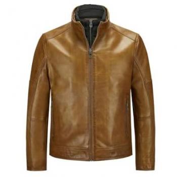 Milestone Lederjacke MSBender mit Ziernähten