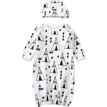 Pyjama bébé motif cartoon en coton incluant un chapeau