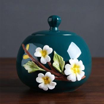 Hand-Carved Ceramic Tea Storage Canister - Moisture-Proof Container