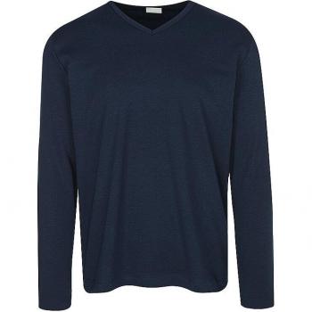 Mey Solid Night Langarmshirt Dunkelblau Baumwolle XL Herren