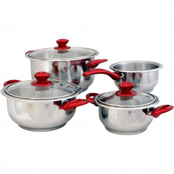 Bergner Zurich Edelstahl-Topf-Set mit Glasdeckeln