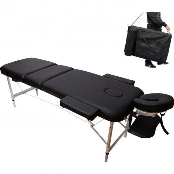 Mesa de Masaje Portátil Aluminio 250kg Negra