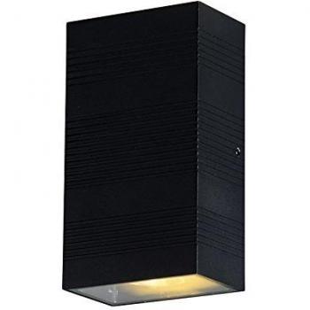 Applique murale en anthracite avec deux ampoules LED de 5W chacune et une température de couleur de 3000°K, non dimmable