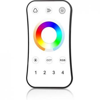 5-Channel Wireless Dimming LED Controller for RGBCW/RGBCCT Strip Lights with 4-Zone RF Touch Remote (DC12V/24V, 2.4G)