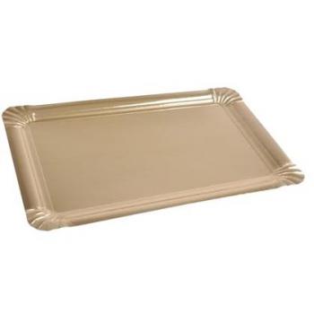 Lot de 5 plateaux en carton rectangle or 23x33 cm