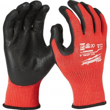 Milwaukee Cut Level 3 Dipped Work Gloves Black / Red Size S Pack of 1