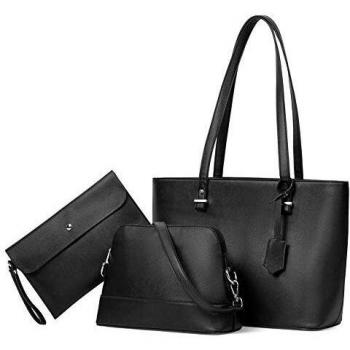 Top Handle Luxe – Trio de Sacs à Main en Cuir Noir