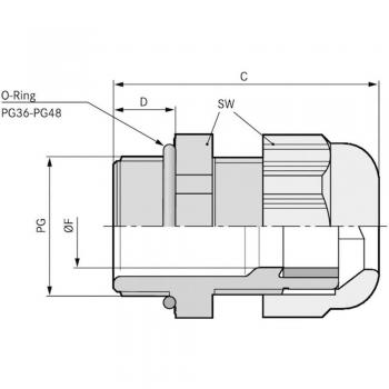 LAPP 53018080 - Glándula de cable, PG42, Ø 35 - 38, gris claro