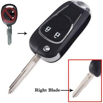 KEYYOU 2 Buttons Modified Flip Key Shell for Chevrolet Spark