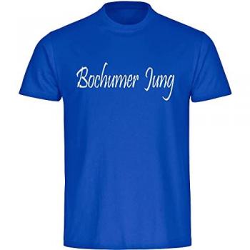 Multifanshop® Kinder T-Shirt Bochum - Bochumer Jung - weißer Druck - Fanartikel für Jungen - Größe 176 blau