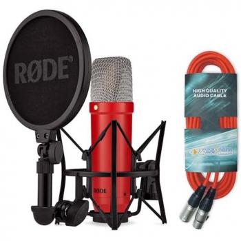 RØDE NT1 Signature Rot Mikrofon mit rotem XLR-Kabel