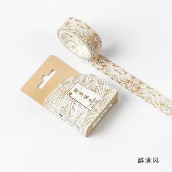 Autocollant étiquette Washi doré grue