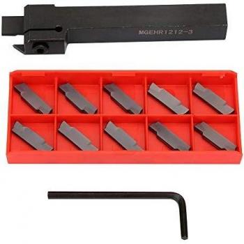 Semi-Finishing & Finishing Lathe Grooving Parting Tool Kit – 10 Carbide Inserts