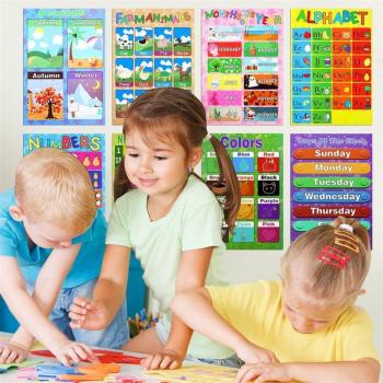 10PCS Preschool Alphabet Learning Charts