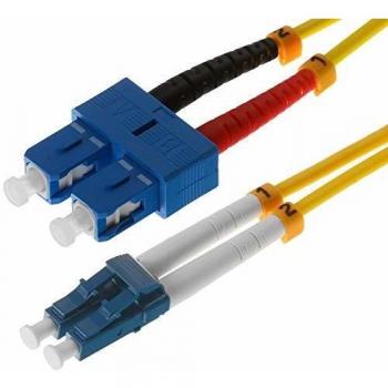 Helos LWL Patchkabel 9/125 µm OS2 LC-SC 15 m SC Duplex Stecker/LC Duplex Stecker gelb
