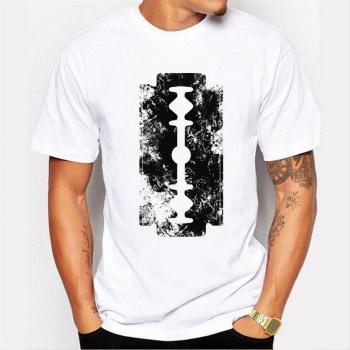 Men's Summer T-Shirt with Black Razor Print