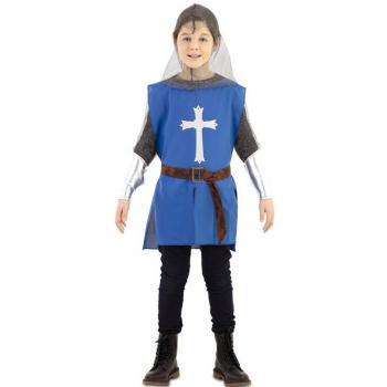 Disfraz de Capa Guerrero Medieval Azul para Niños