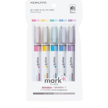 Kit 5 surligneurs KOKUYO + 1 marqueur bicolore – papeterie étudiante