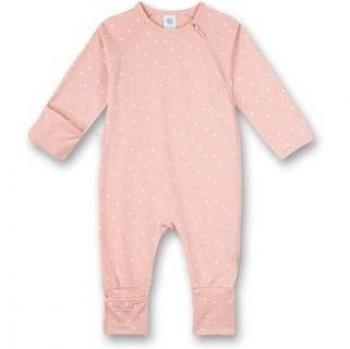 Tutina invernale rosa con piedi e punti per bambina - Taglia 68