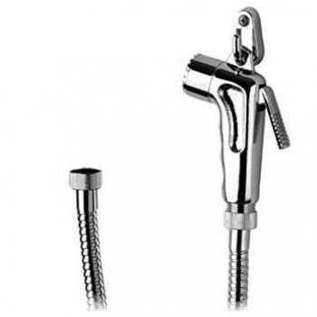 Set doccetta bidet eco con doccia a pulsante, flessibile e gancio cromato cod 75811