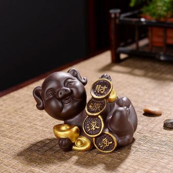 Zen Tea Ceremony Pig Figurine