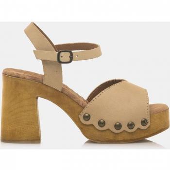 Mustang para mujer. Sandalias de Piel Coyote beige Mustang