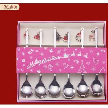 Cuchara de mesa de acero inoxidable - adornos navideños - 6 uds