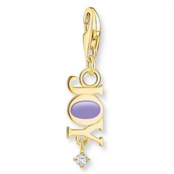Thomas Sabo Charm Club Violet Gold Plated Cold Enamel Joy Charm Pendant 2007-565-13