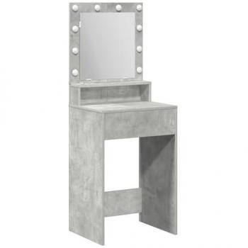 Mesa Tocador Vidaxl con Luces LED y Espejo Gris Concreto 50x41x135 cm