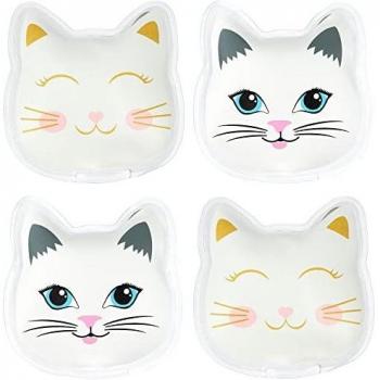 Com-four® 4X Chauffe-Poches réutilisable - Chauffe-Mains avec Motif Lapin pour Enfants - Coussin Chauffant pour Les Jours froids et pour Les déplacements - Oreiller Chauffant (04 pièces - Lapin Rose)