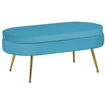 Samtvelours Hocker Clam, oval, 99 cm Breite