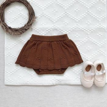 Pantalones de algodón de punto con volantes para recién nacidos