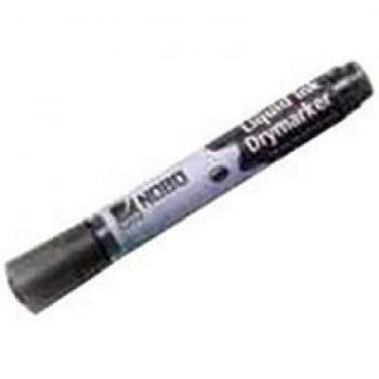 Nobo Marker Liquid Ink Dry-wipe W/bd/Flipchart/OHP Bullet Tip 3mm Line Black 1901073 Pack of 12 559330