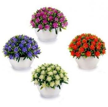 Ibergarden, Kunstpflanzen, Farbenfroher Blumenstrauß Kunststoff 14 x 12 x 14 cm (12 Stück) (14 cm)