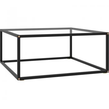 Mesa de Centro de Vidrio Templado y Estructura Negra