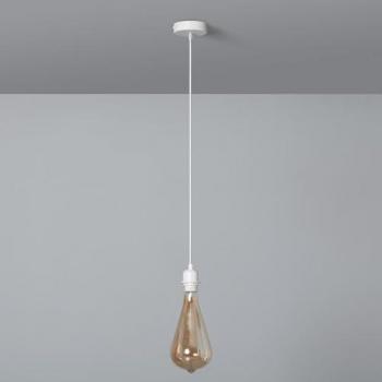 Portalámparas Ledkia con cable textil blanco