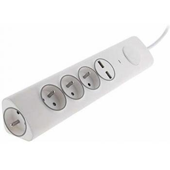 Multiprise d'angle 3P 16A + 1P 16A latérale + 2 USB parafoudre précâblée - Otio