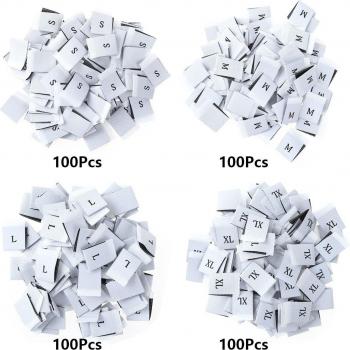 Kit de etiquetas para ropa, tamaños S/M/L/XL, 400 piezas, tejido de poliéster, DIY