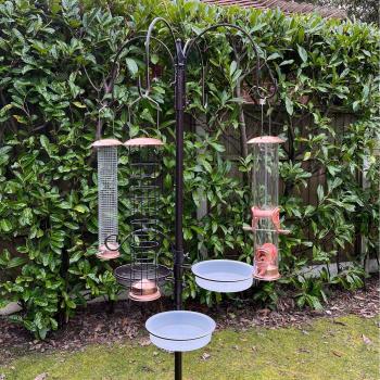 SELECTIONS Deluxe Complete Metal Bird Feeding Station with Large Copper Style Feeders