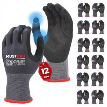 Mustbau Gartenhandschuhe für sicheres Arbeiten, 12 Stück, Größe S