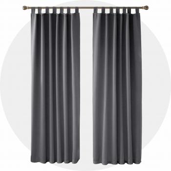Deconovo Kälteschutz Gardinen Blickdicht Verdunkelungsvorhang mit Schlaufen, 245x140 cm, Dunkelgrau, 2er Set